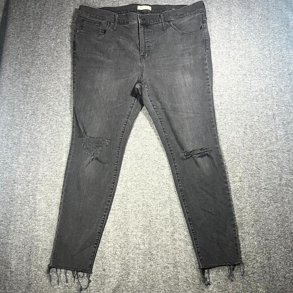 Madewell Jeans 9" High Rise Skinny Womens 35 Pockets Black Stretch 40x26